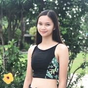 Cute tall Asian teen exposes her tits and pussy