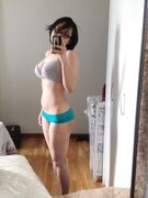 Mirror topless selfies of busty Asian babe