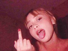 Cute petite Asian teen is naked for her BF