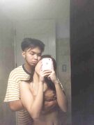 Cute petite Asian teen is naked for her BF