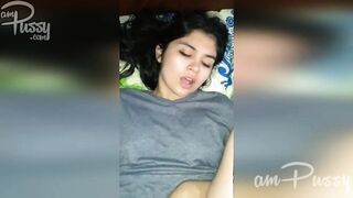 Beautiful girlfriend is rubbing her clit being fucked