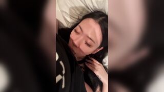 Cute Asian girl gets her mouth gently fucked