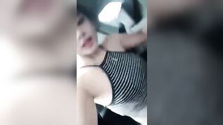 Asian teen in car blowjob amateur video